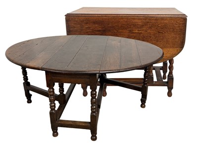 Lot 507 - A 17th century oak gate leg table, an...