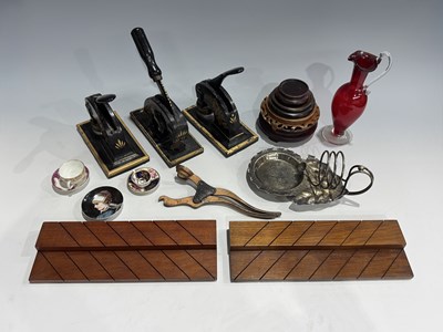 Lot 30 - Two miniature doll's tea cups and saucers;...