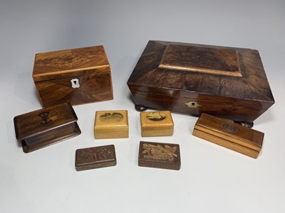 Lot 150 - A Regency rosewood veneered box, squat...