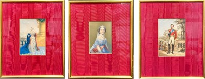 Lot 358 - Three oleographs depicting young Queen...