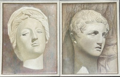 Lot 340 - A male and female study of classical busts,...