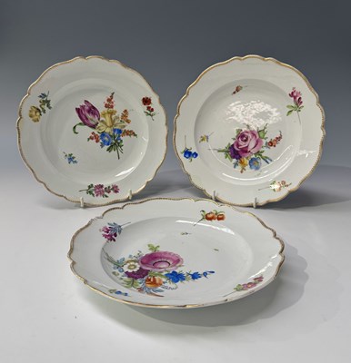 Lot 111 - Three Meissen plates, Marcolini period, c.1800,...