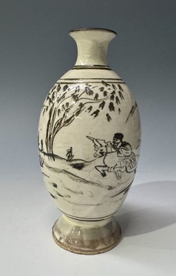 Lot 113A - An Oriental earthenware vase, likely Korean,...