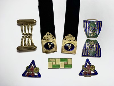 Lot 162 - Five belt buckles, including an example with...