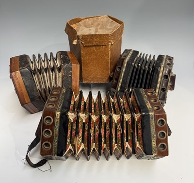 Lot 153 - Three late 19th/early 20th century concertina...