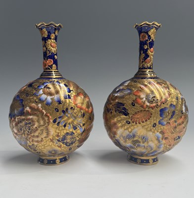 Lot 92 - A pair of Royal Crown Derby vases, late 19th...