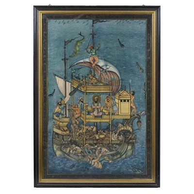 Lot 345 - A large figure group painting Mughal style,...