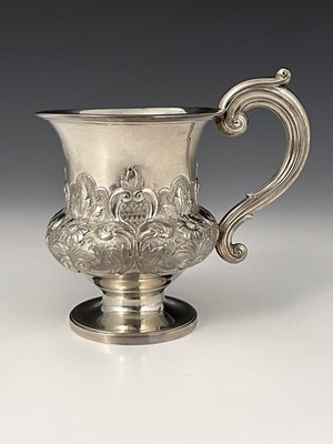 Lot 99 - A William IV silver Christening mug, ensuite...