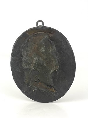 Lot 201 - A 19th Century Grand Tour oval cast iron...