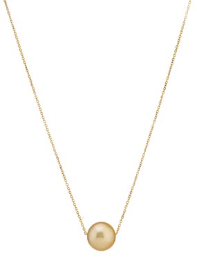 Lot 145 - An 18ct gold cultured pearl single-stone necklace