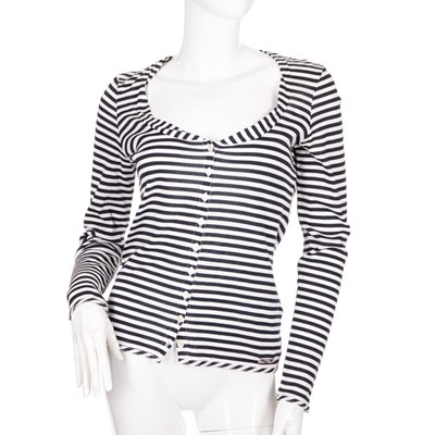 Lot 288 - Burberry, a denim gilet and striped top, the...