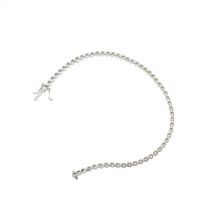 Lot 25 - An 18ct gold diamond line bracelet