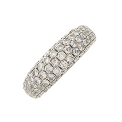 Lot 158 - An 18ct gold pave-set diamond dress ring