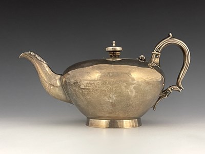 Lot 69 - A Victorian silver teapot, of globular form...