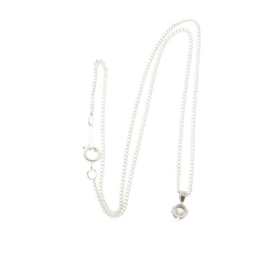 Lot 24 - An 18ct gold diamond single-stone pendant, with chain