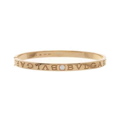 Lot 80 - Bulgari, an 18ct gold diamond Bulgari Bulgari bangle bracelet