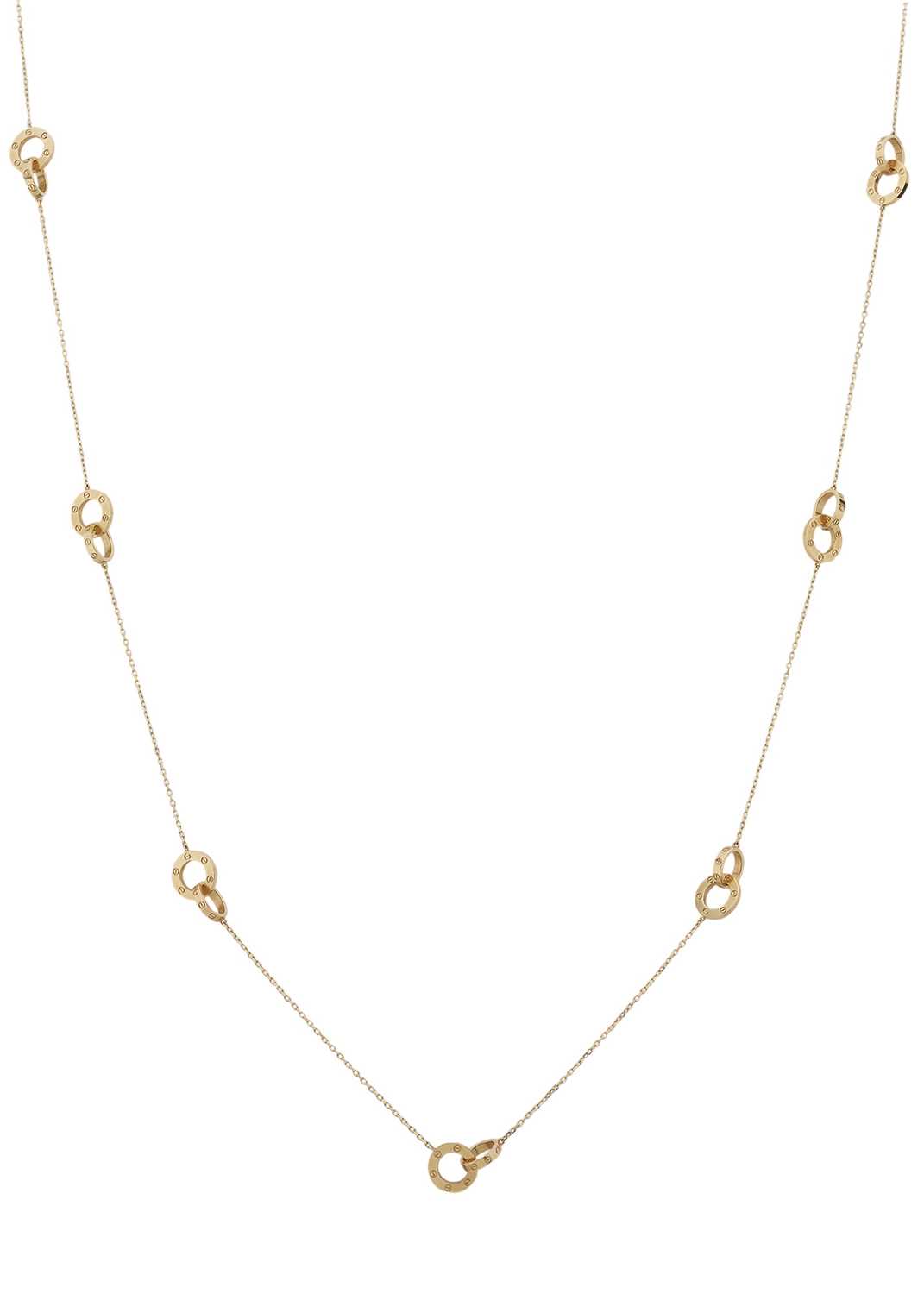 Lot 81 - Cartier, an 18ct gold Love longuard necklace