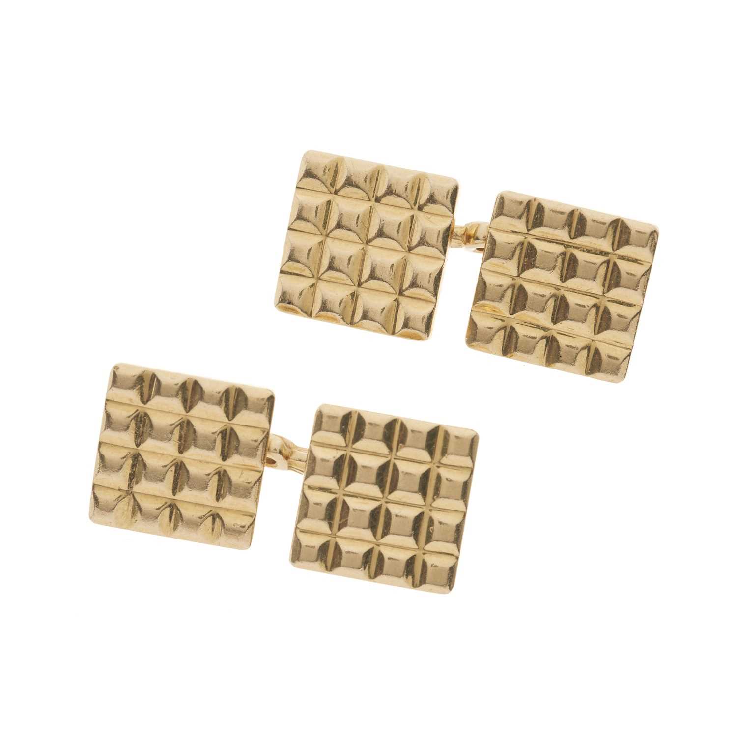 Lot 76 - Cartier, a pair of vintage 14ct gold cufflinks