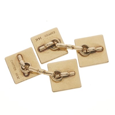 Lot 76 - Cartier, a pair of vintage 14ct gold cufflinks