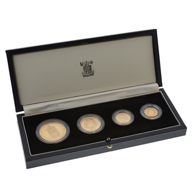 Lot 212 - A 1989 proof four-coin sovereign, marking the 500th anniversary of the first gold sovereign