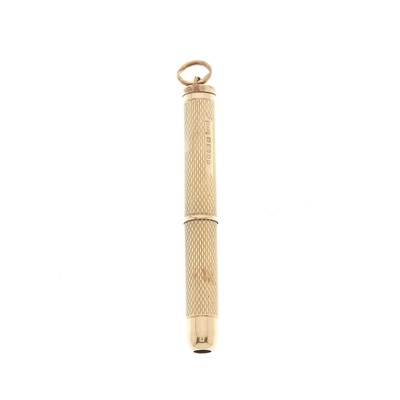 Lot 65 - Ramsden & Roed, a 9ct gold retractable toothpick