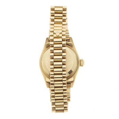 Lot 237 - Rolex, an 18ct gold Oyster Perpetual Datejust bracelet watch