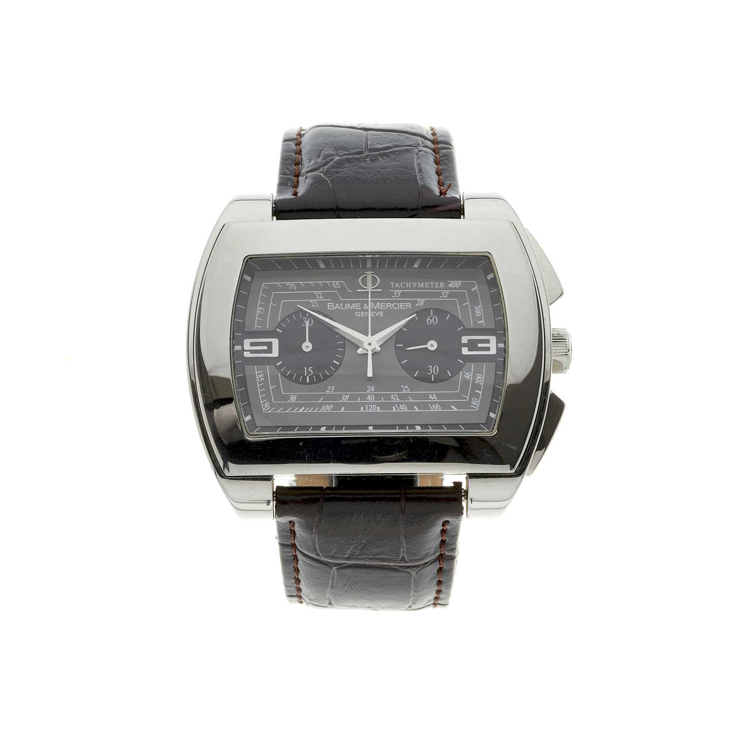 Lot 230 - Baume & Mercier, a stainless steel Hampton chronograph wrist watch