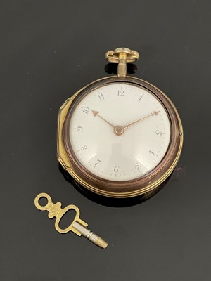 Lot 111 - An eighteenth-century gilt copper pair-cased...