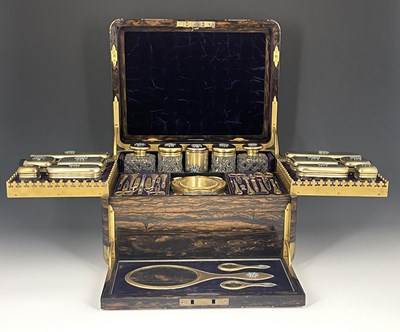 Lot 69 - A Victorian fitted dressing case, of rounded...