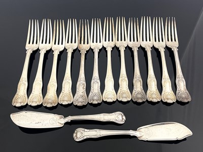 Lot 100 - A matched part-set of King's pattern silver...