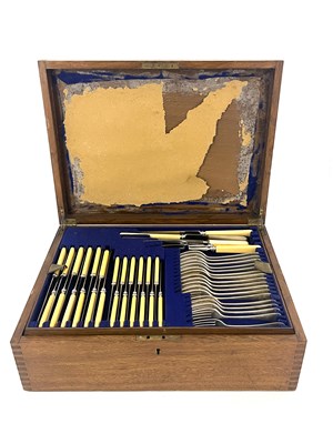 Lot 9 - A twentieth-century twelve-place canteen of...