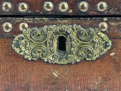 Lot 209 - A George III tan leather bound and metal...