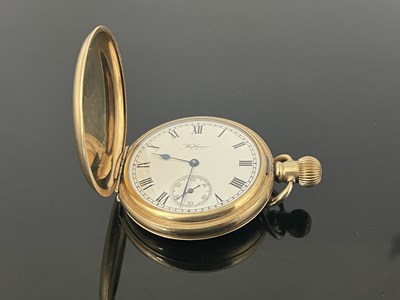 Lot 47 - A Waltham gold plated hunter pocket watch,...