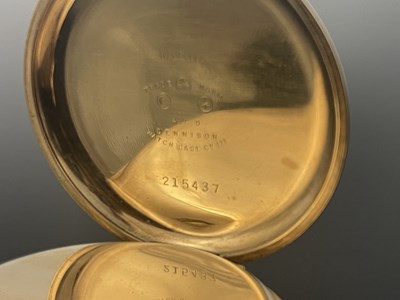 Lot 47 - A Waltham gold plated hunter pocket watch,...