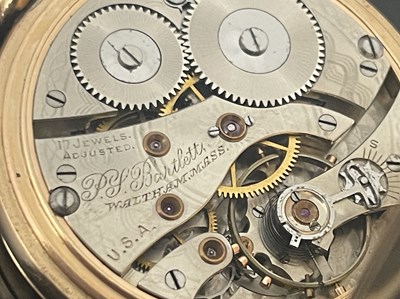 Lot 47 - A Waltham gold plated hunter pocket watch,...