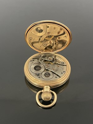 Lot 47 - A Waltham gold plated hunter pocket watch,...