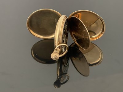 Lot 47 - A Waltham gold plated hunter pocket watch,...
