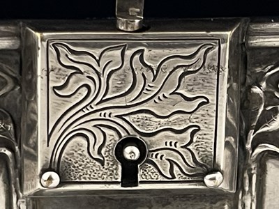 Lot 92 - A Jugendstil silver plated jewellery casket,...