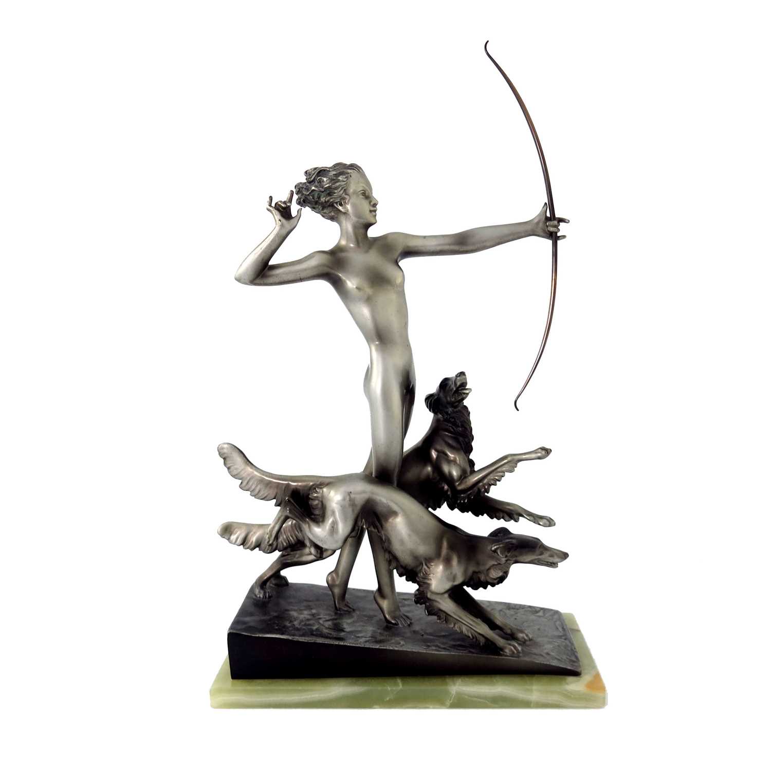 Lot 6 - Josef Lorenzl, Diana with Hounds, an Art Deco...