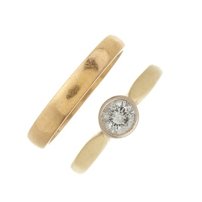 Lot 18 - Two gold diamond rings