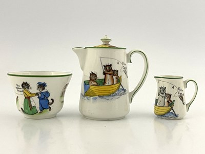 Lot 741 - Louis Wain for Paragon China, a milk jug and...