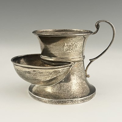 Lot 19 - A George V silver shaving mug, of tapering...