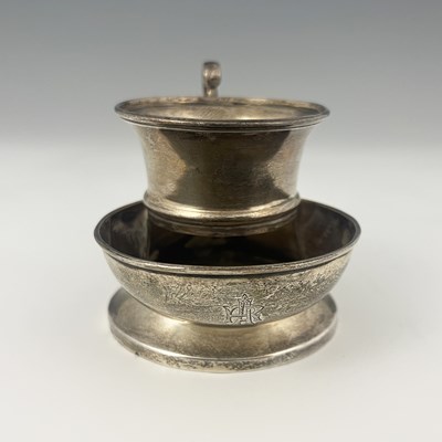 Lot 19 - A George V silver shaving mug, of tapering...