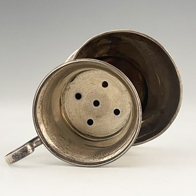 Lot 19 - A George V silver shaving mug, of tapering...