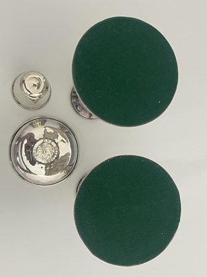 Lot 13 - A pair of George V silver candlesticks, each...