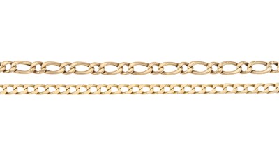 Lot 21 - Two 9ct gold bracelets, to include a flat curb-...
