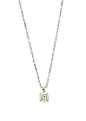 Lot 24 - A platinum brilliant-cut diamond single-stone...