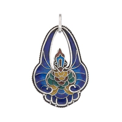 Lot 55 - An Art Nouveau silver and polychrome enamel...