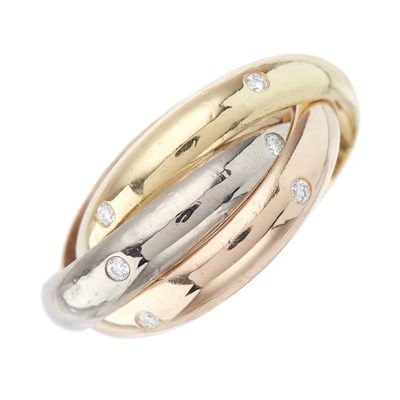 Lot 78 - Cartier, an 18ct tri-colour gold diamond...
