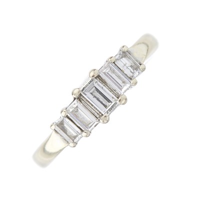 Lot 119 - An 18ct gold graduated rectangular-shape...